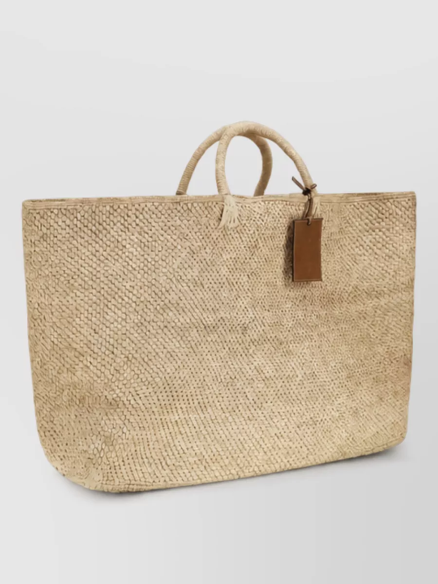 Manebi Raffia Tote Maxi Raffia Beach Bag