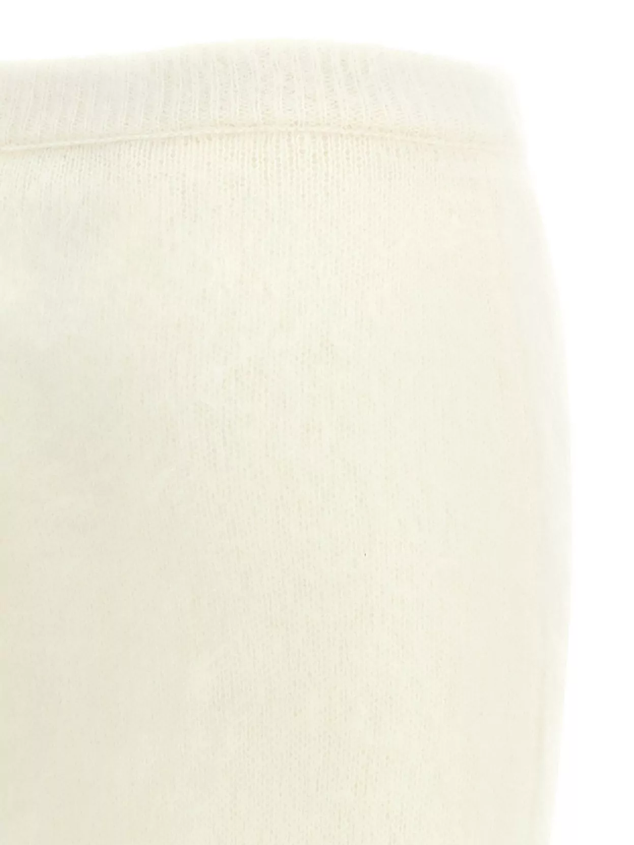 Alessandra Rich Mohair Skirt With Ribbed Waistband And Button Detailing