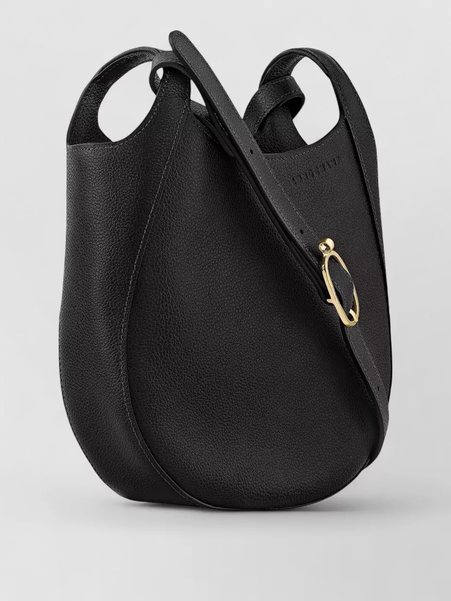 Longchamp Curved Crossbody Bag Adjustable Strap Hardware