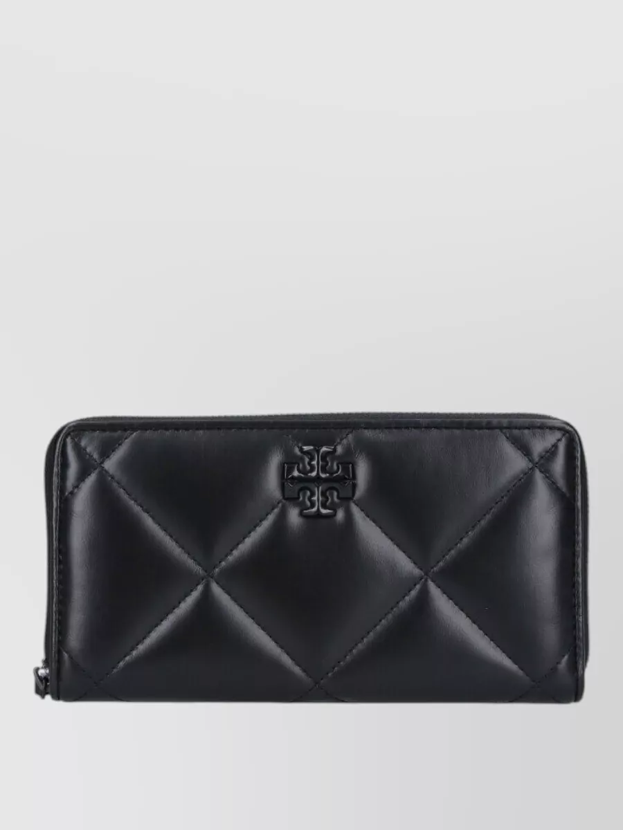 Tory Burch Quilted Leather Wallet And Cardholder In Black