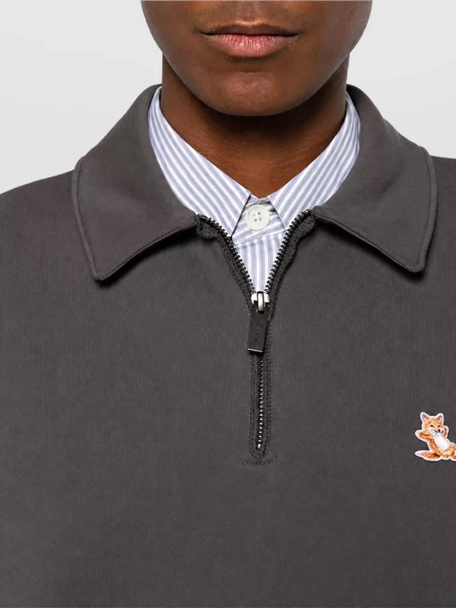 Maison Kitsuné Organic Cotton Half-Zip Sweatshirt