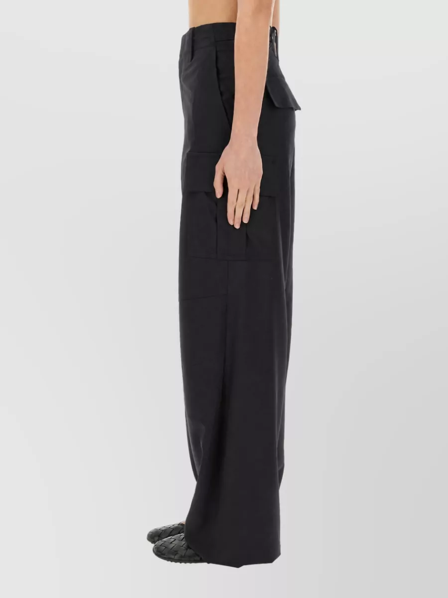 Bottega Veneta Wool Wide-Leg Cargo Trousers