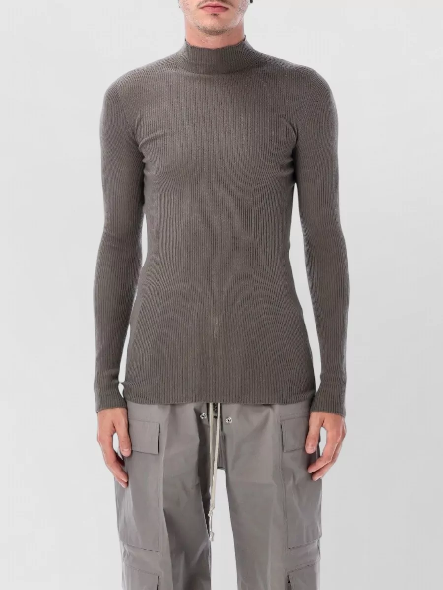 Rick Owens virgin wool ribbed turtleneck t-shirt