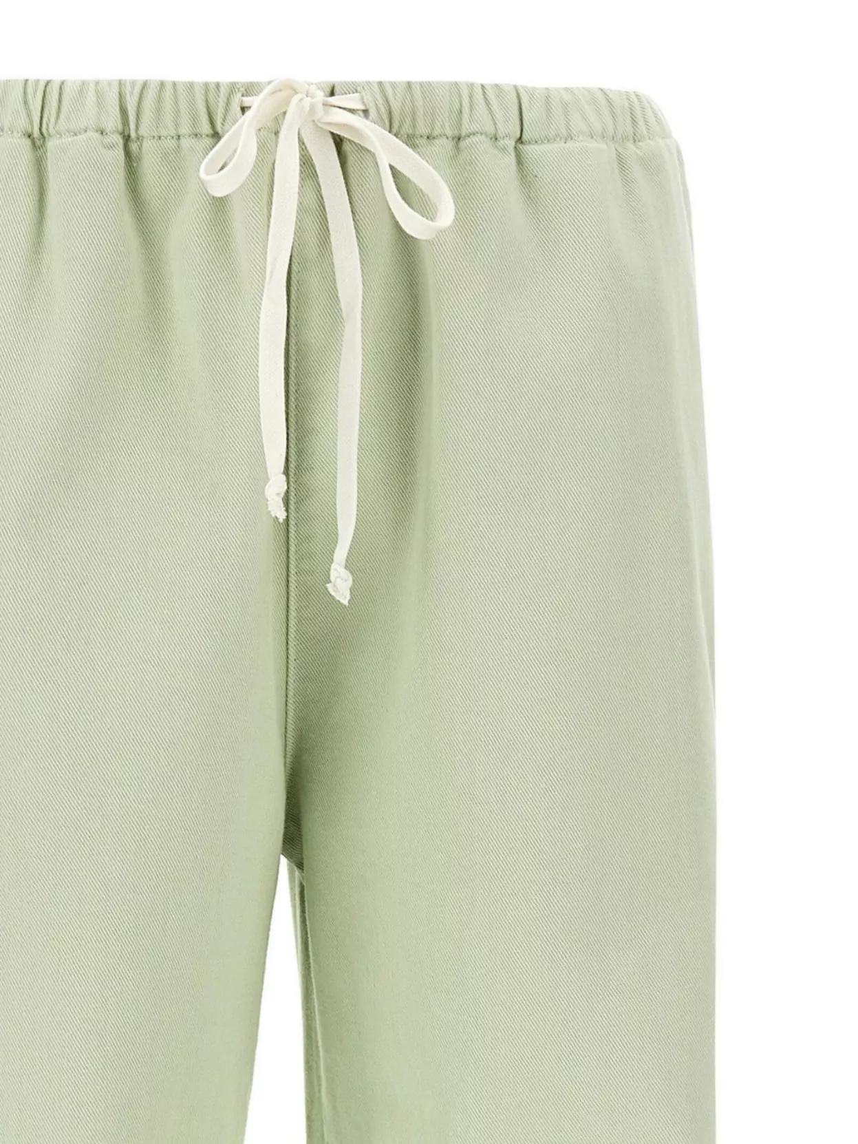 Shop Mm6 Maison Margiela Elastic Waistband Wide Leg Trousers With Back Pocket
