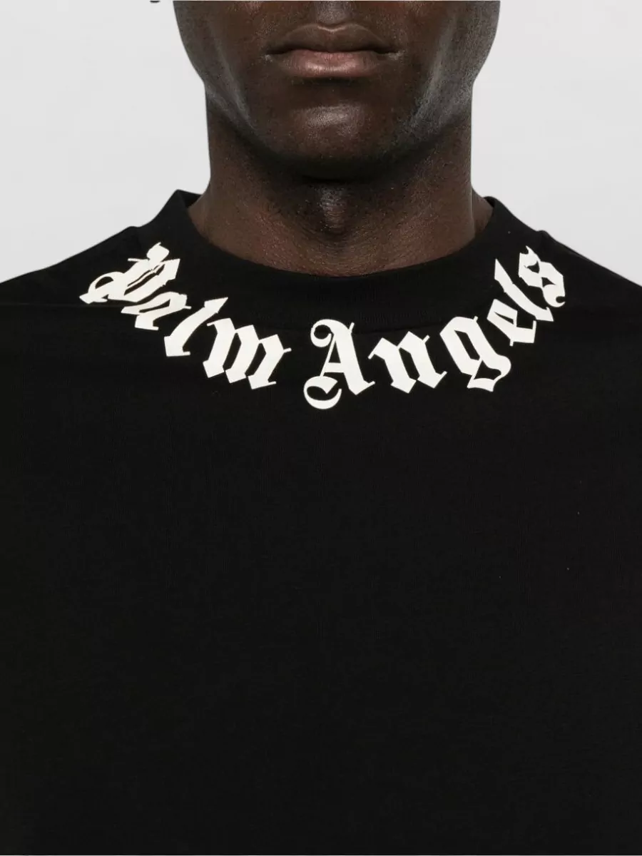 Palm Angels Logo-Print Cotton Crew-Neck T-Shirt