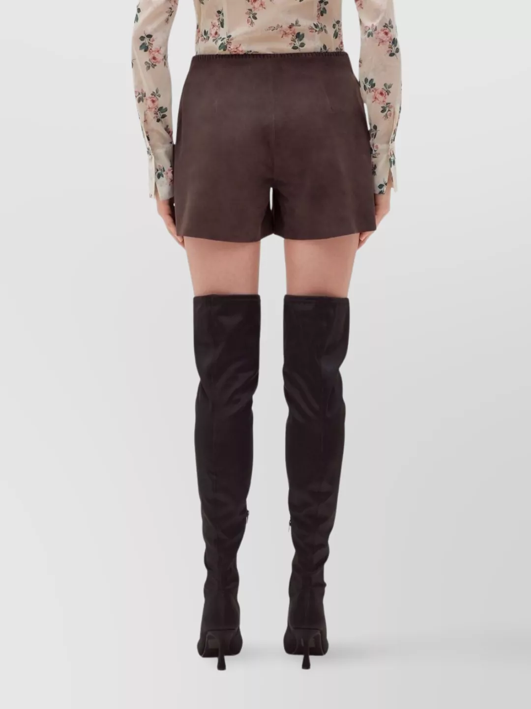 Blugirl Crochet Trim Suede Shorts Side Pockets