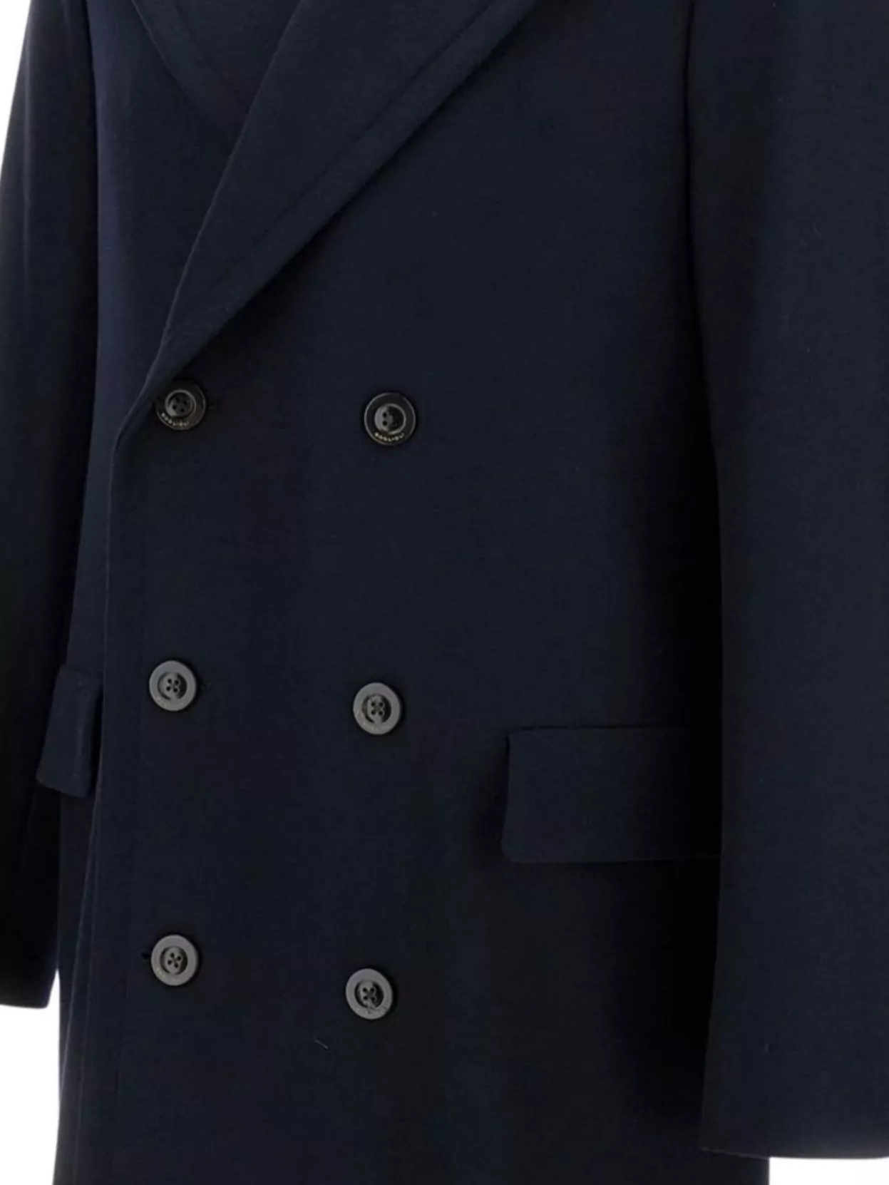 Boglioli Double-Breasted Wool Coat Flap Pockets