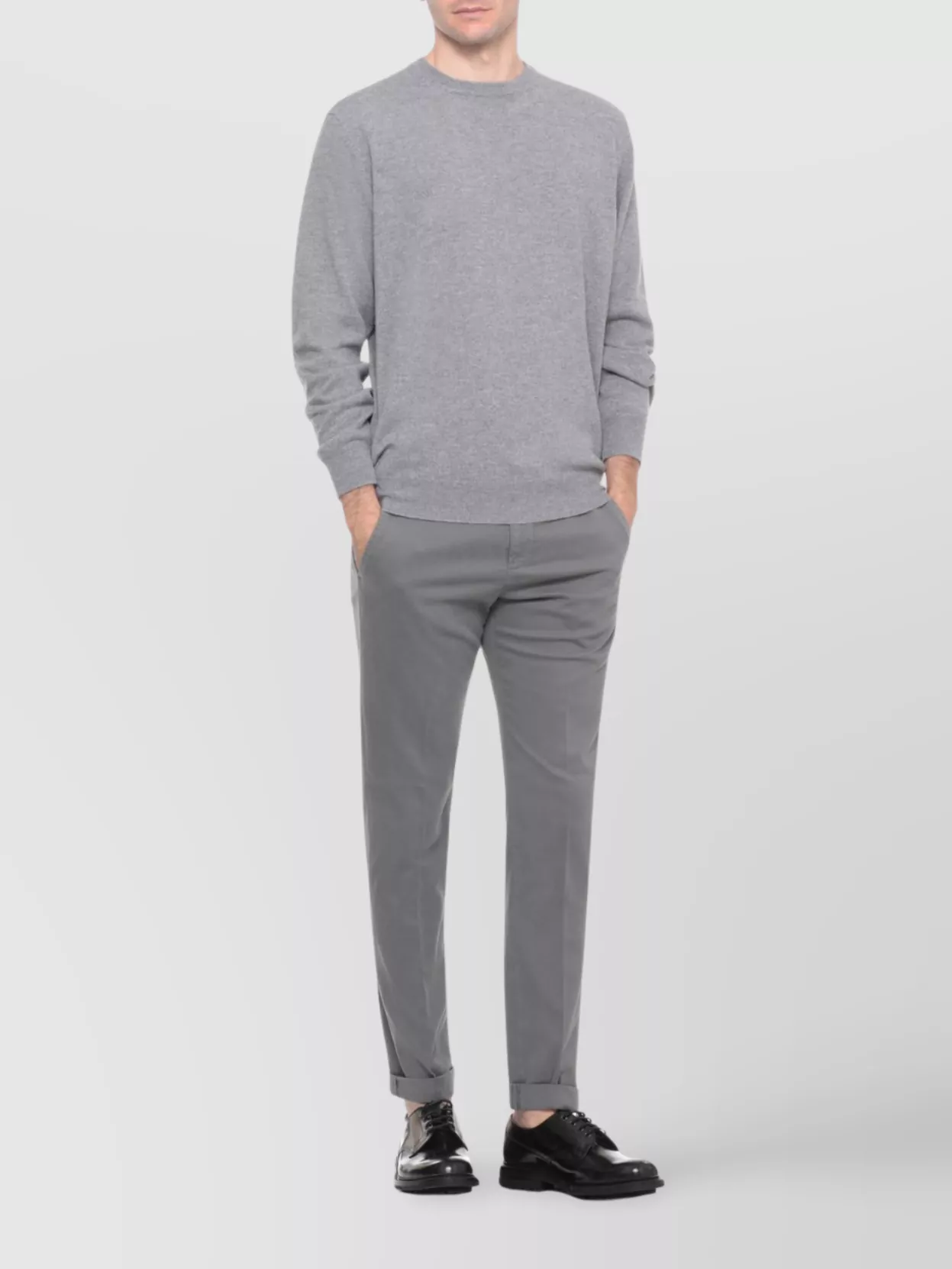 Dondup Straight Leg Trousers Rolled Cuffs