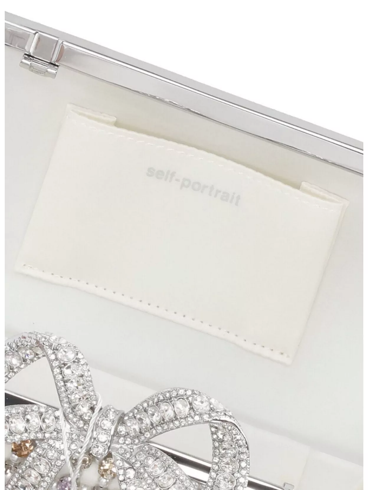 Self-Portrait Structured Clutch Bag Featuring Chain Strap