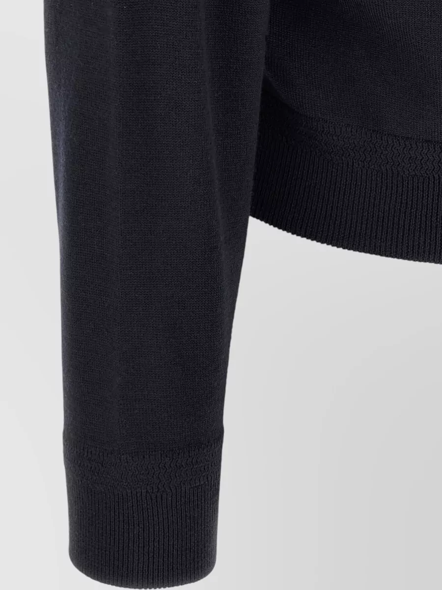 Tom Ford Suede Panel Wool Zip-Up Cardigan
