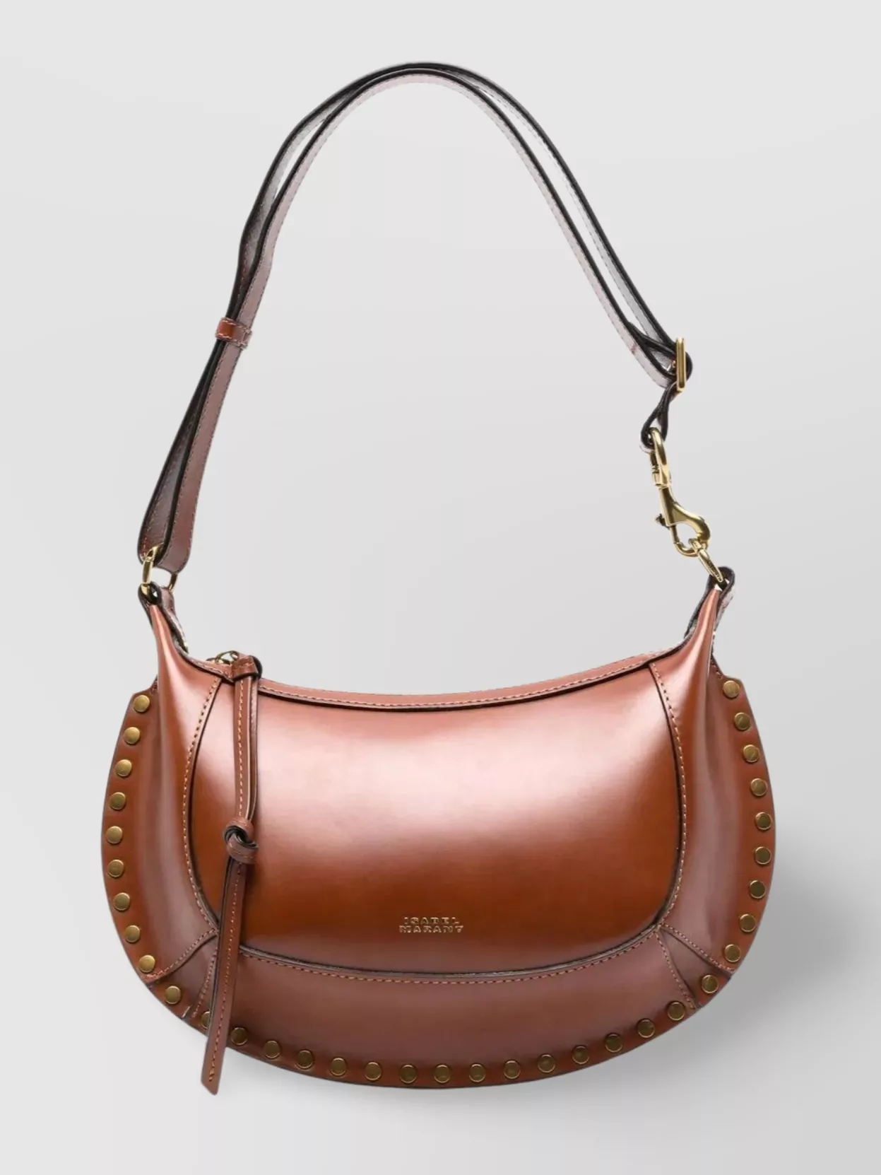 Isabel Marant Moon Calfskin Shoulder Bag With Gold Stud