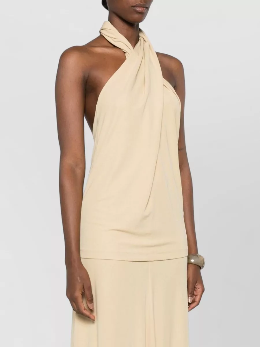 Totême Jersey Twisted Halterneck Sleeveless Maxi Dress