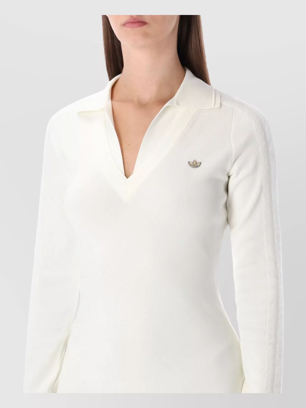 Adidas Originals Long Sleeve Ribbed Knee-Length Dress