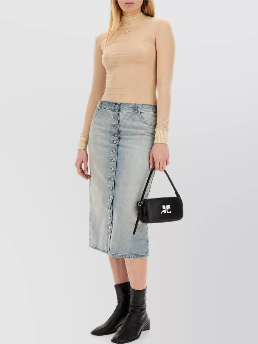 Courrèges Denim Midi Skirt