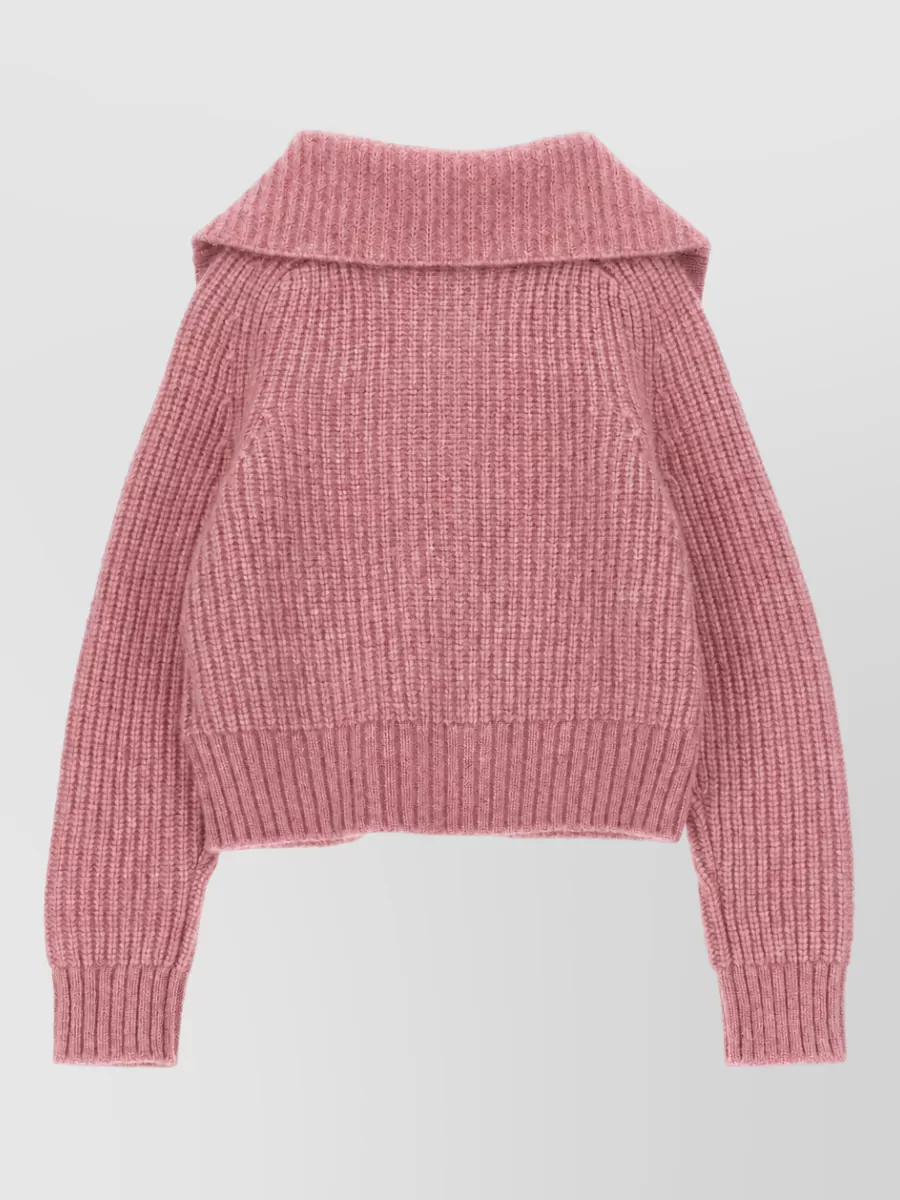 Burberry Wool Alpaca Thick-Ribbed Cardigan