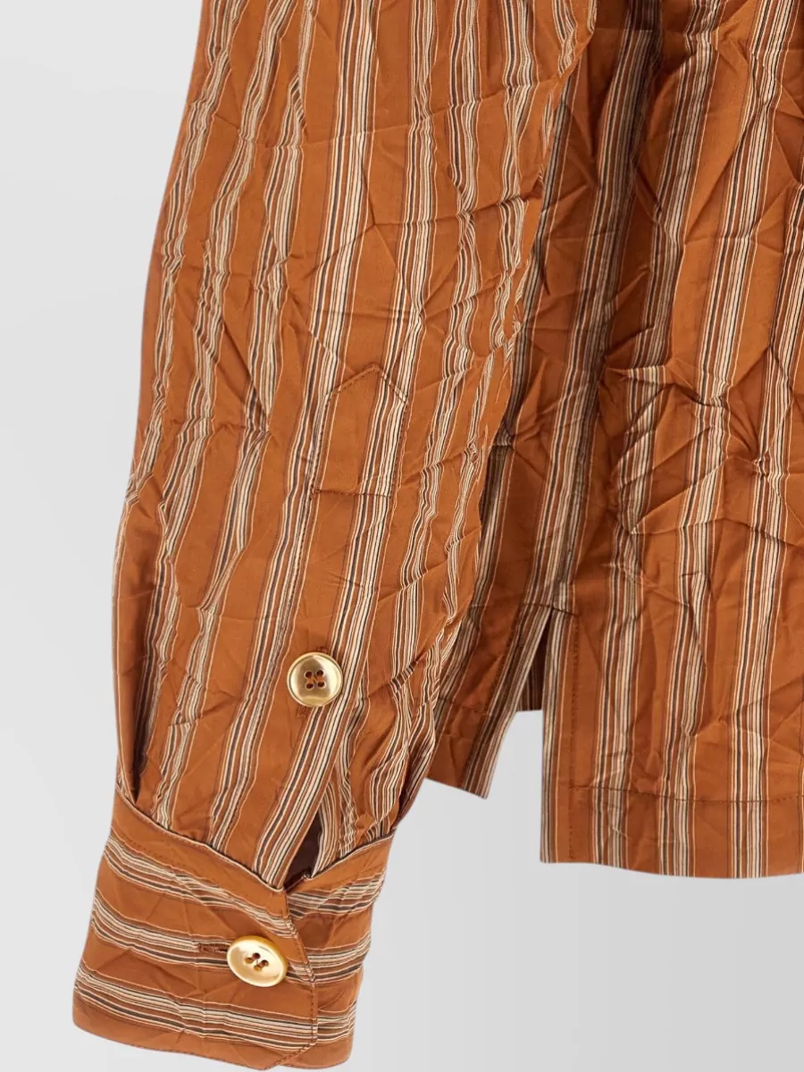 Dolce&Gabbana Silk Blend Striped Long-Sleeve Shirt