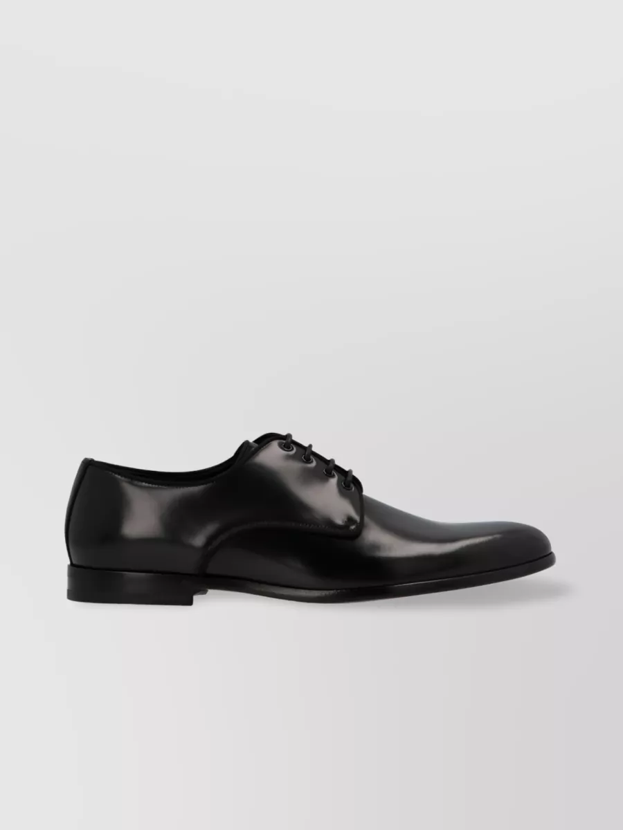 Shop Dolce & Gabbana Refined Italian Leather Lace-up Shoes In Black