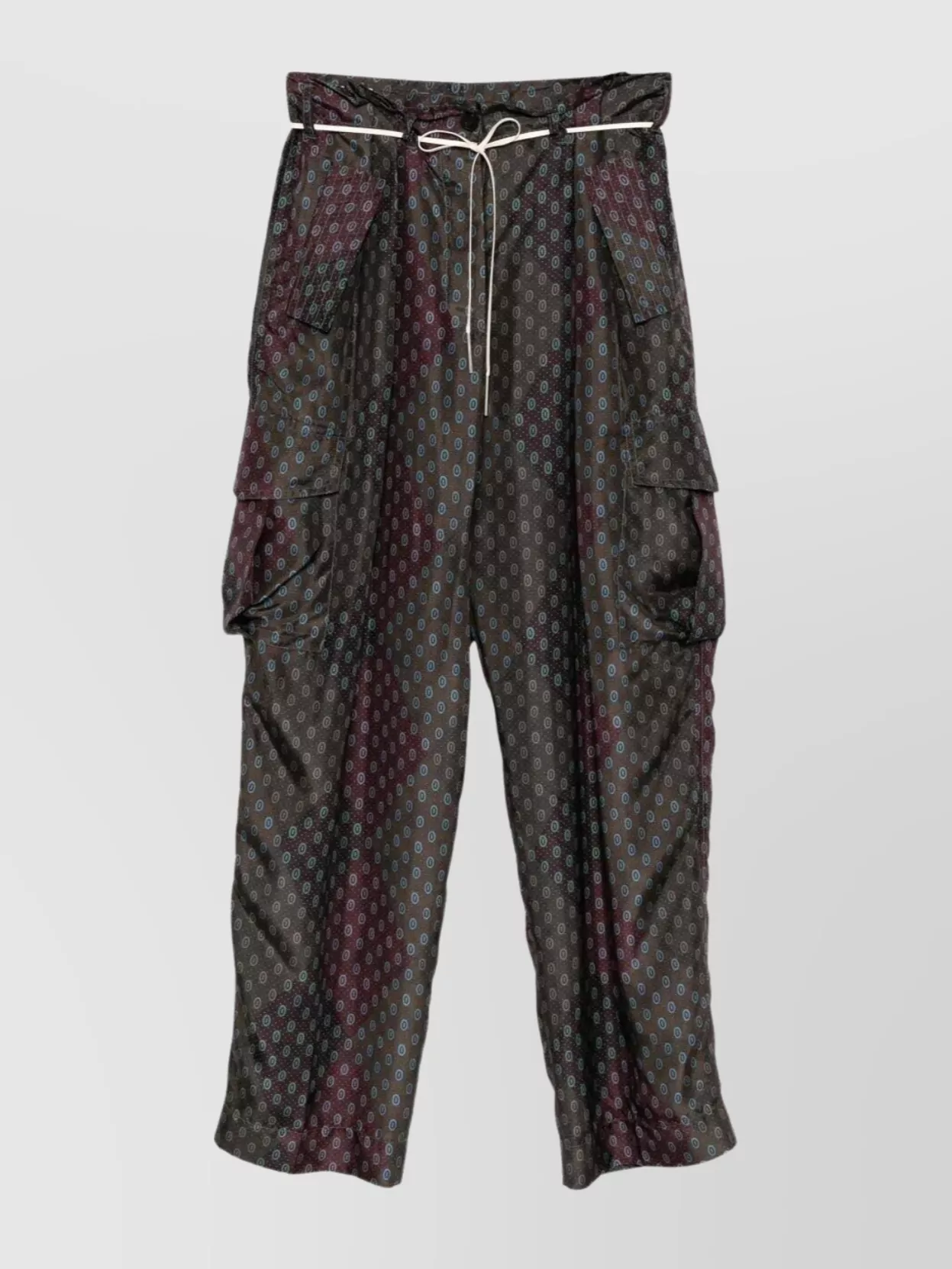 Dries Van Noten Cargo Trousers Drawstring Waist In Multi