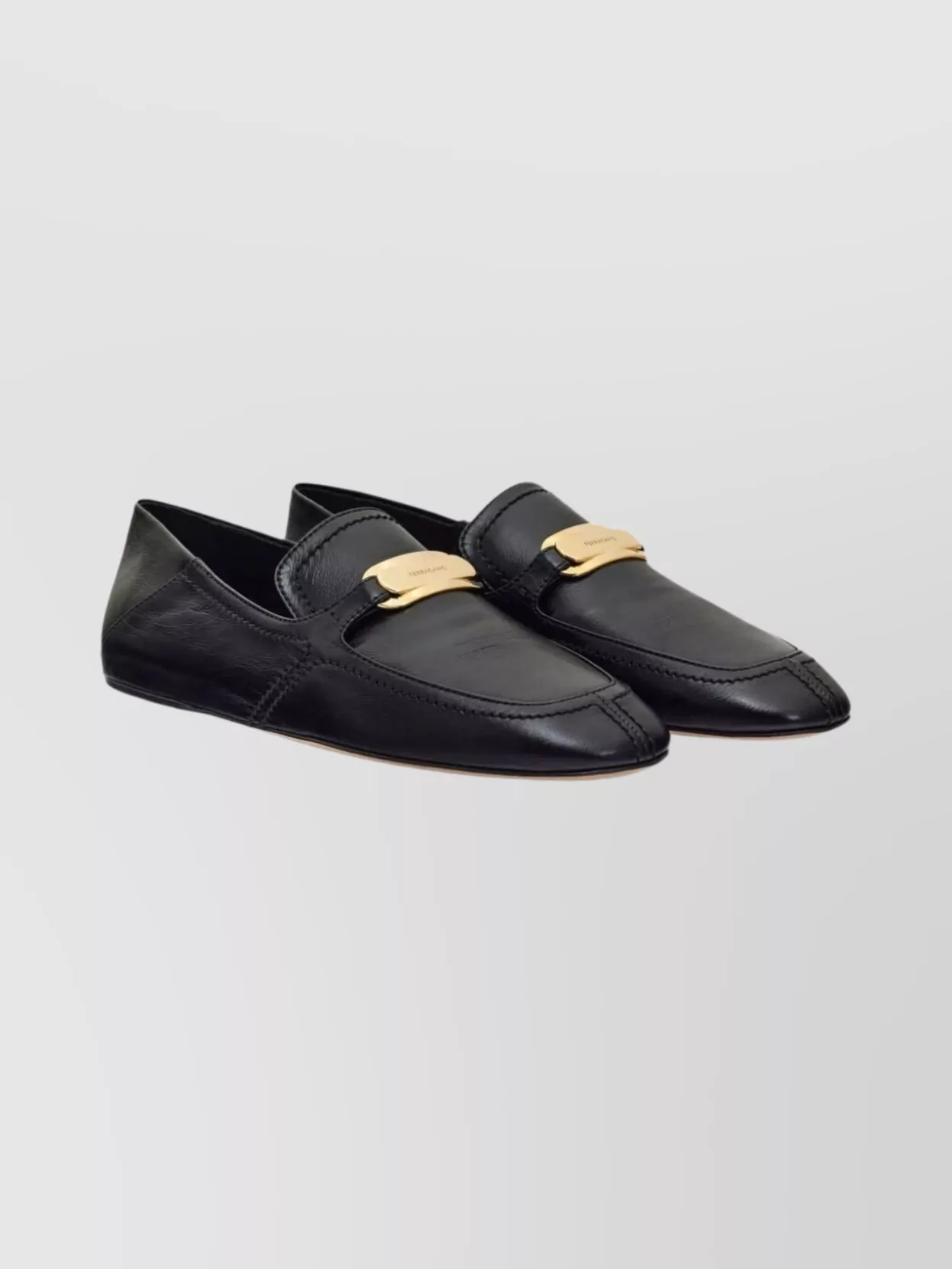 Ferragamo Elaine Vara Buckle Loafers In Calf Leather In Gray