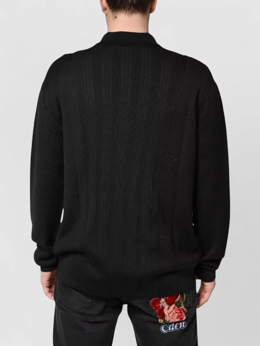 Dolce&Gabbana Silk Blend Long Sleeve Polo Shirt
