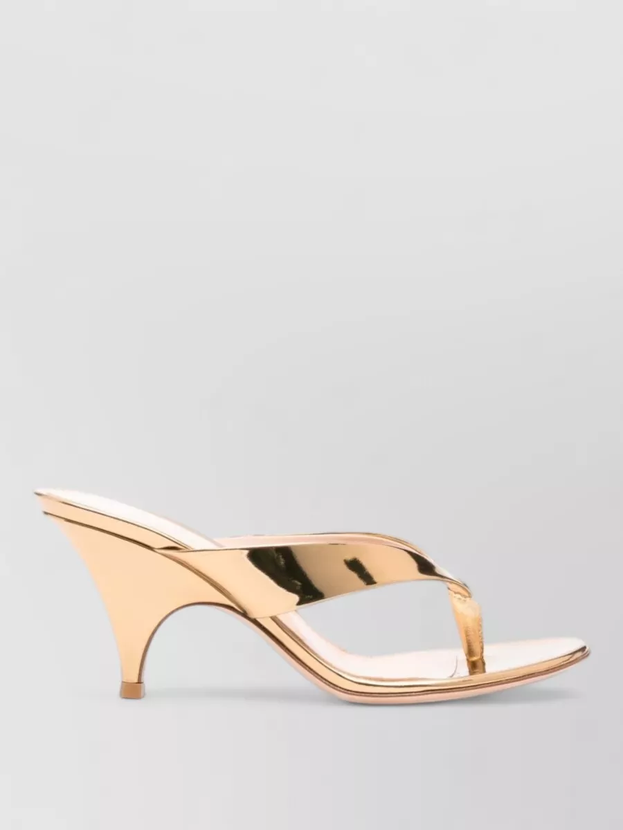 Gianvito Rossi Metallic Strappy Heel Sandals Open Toe