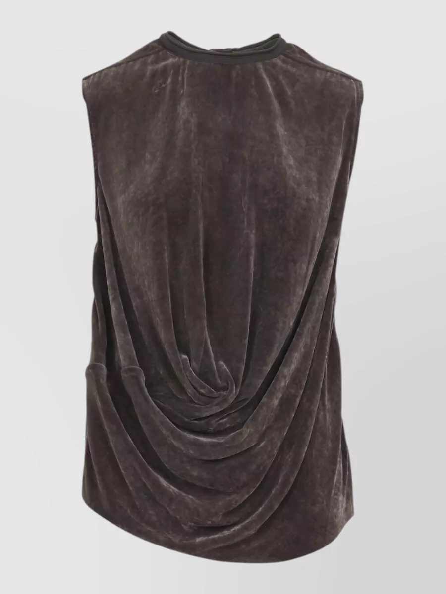 Rick Owens Silk-blend draped sleeveless top