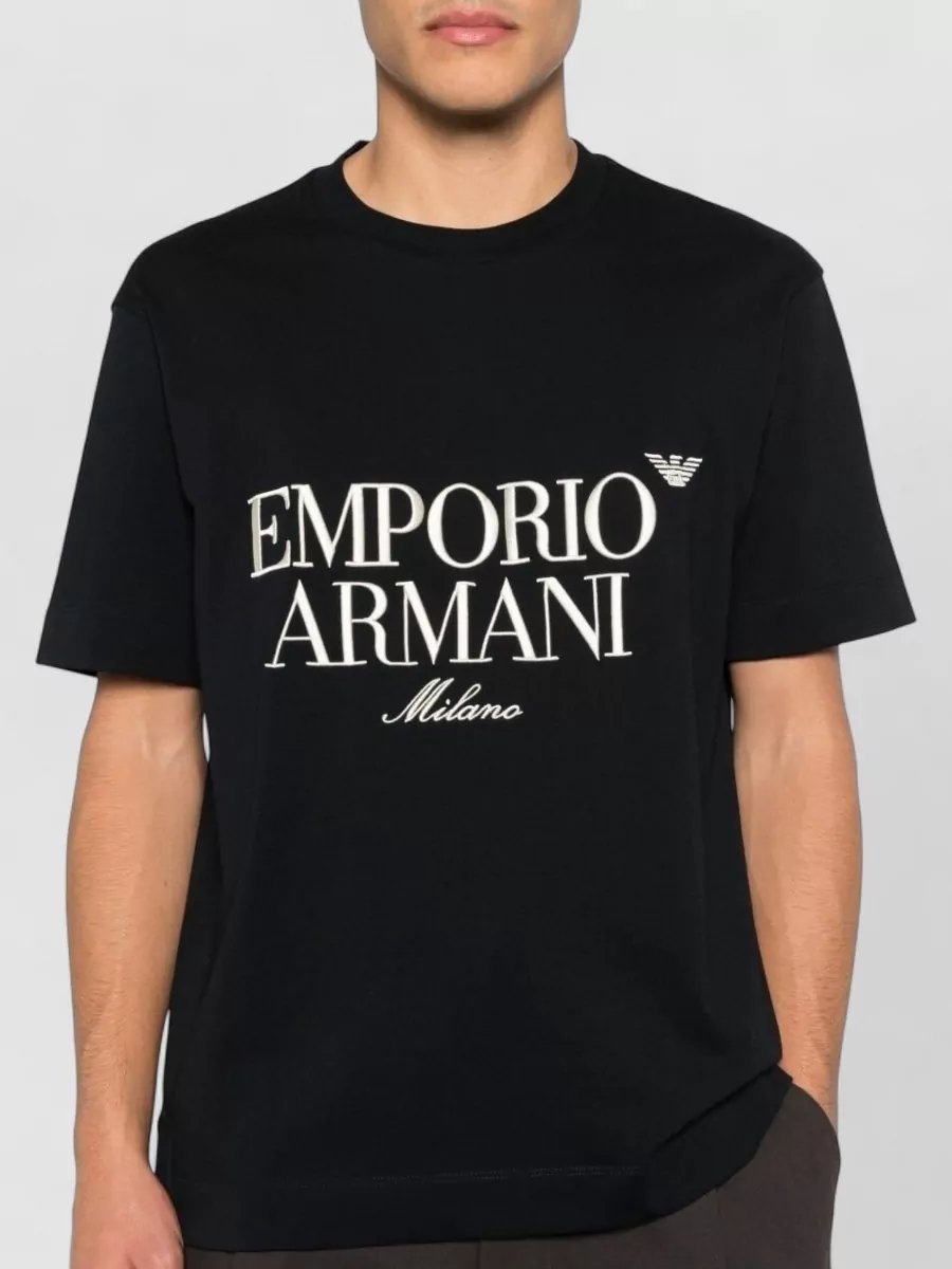 Emporio Armani Logo Cotton Crew Neck Short Sleeve T-Shirt