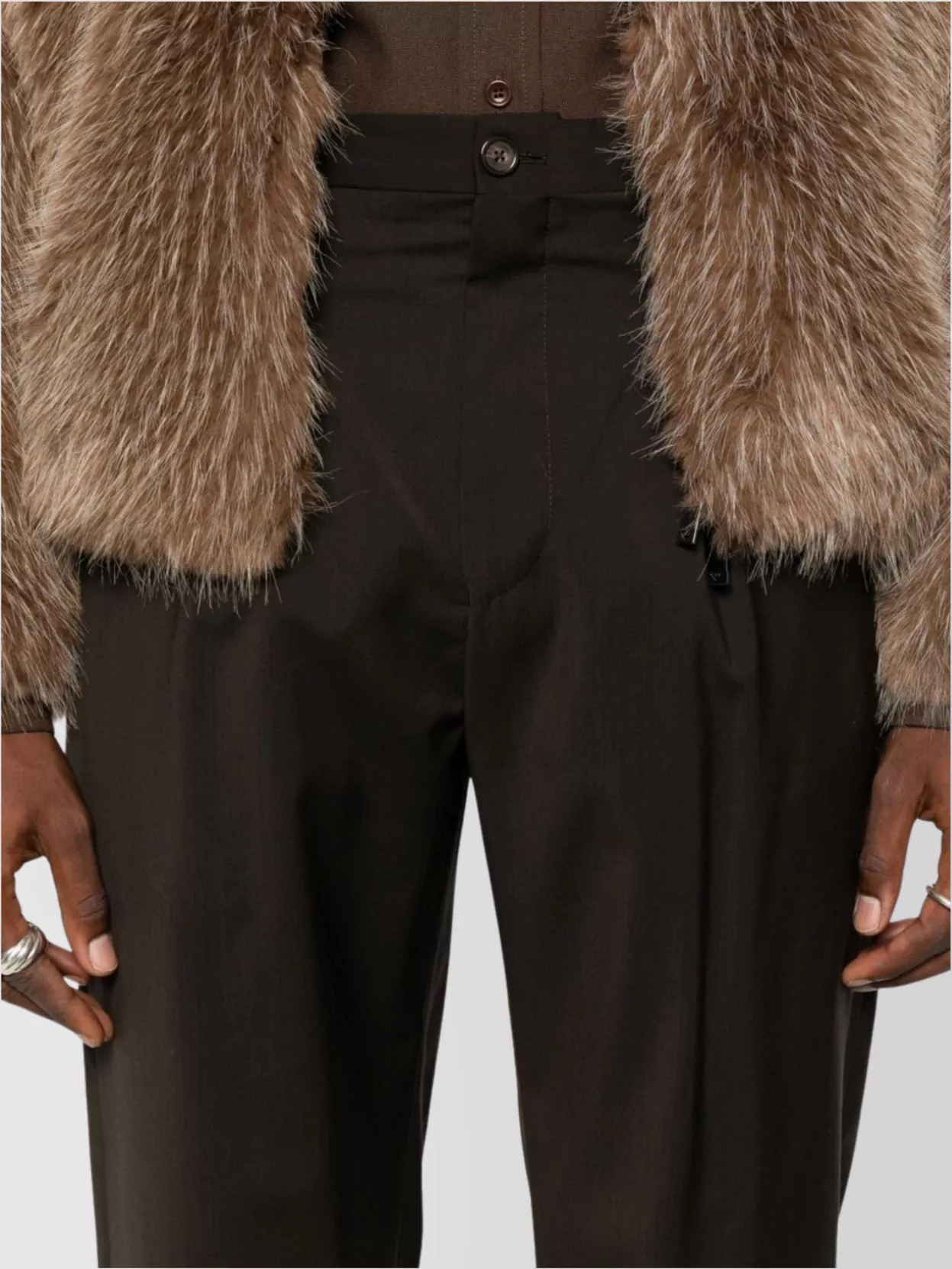Emporio Armani Straight Leg Trousers Featuring Pleated Front