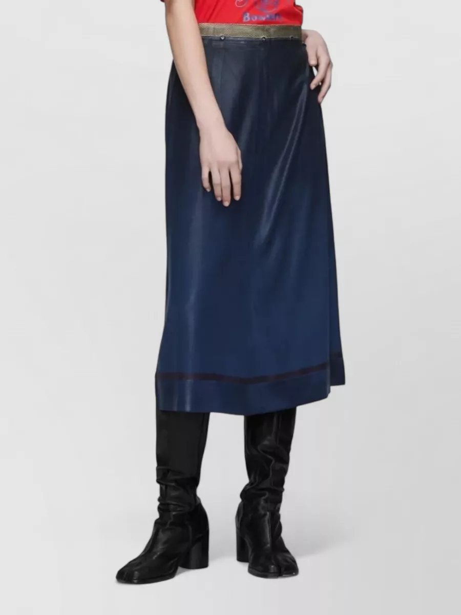 Maison Margiela Silk Blend Midi Pleated Skirt
