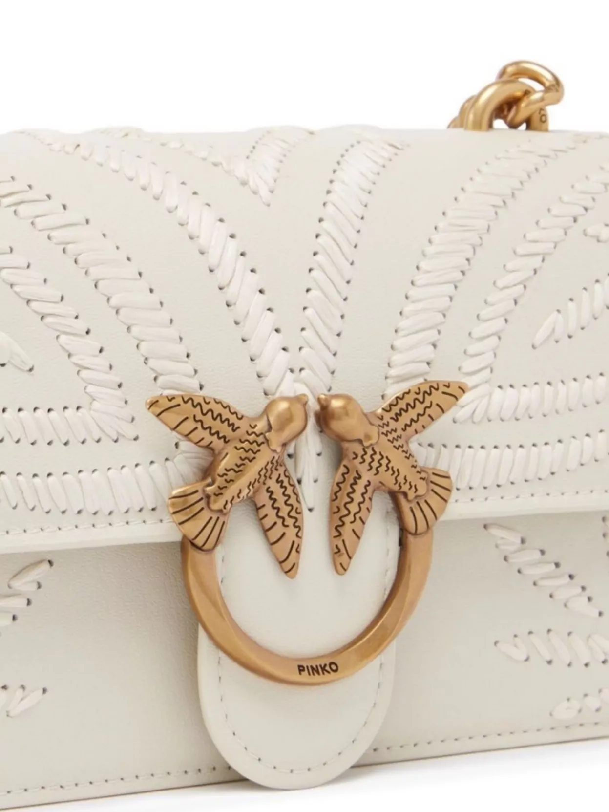 Pinko Raffia And Leather Crossbody Bag