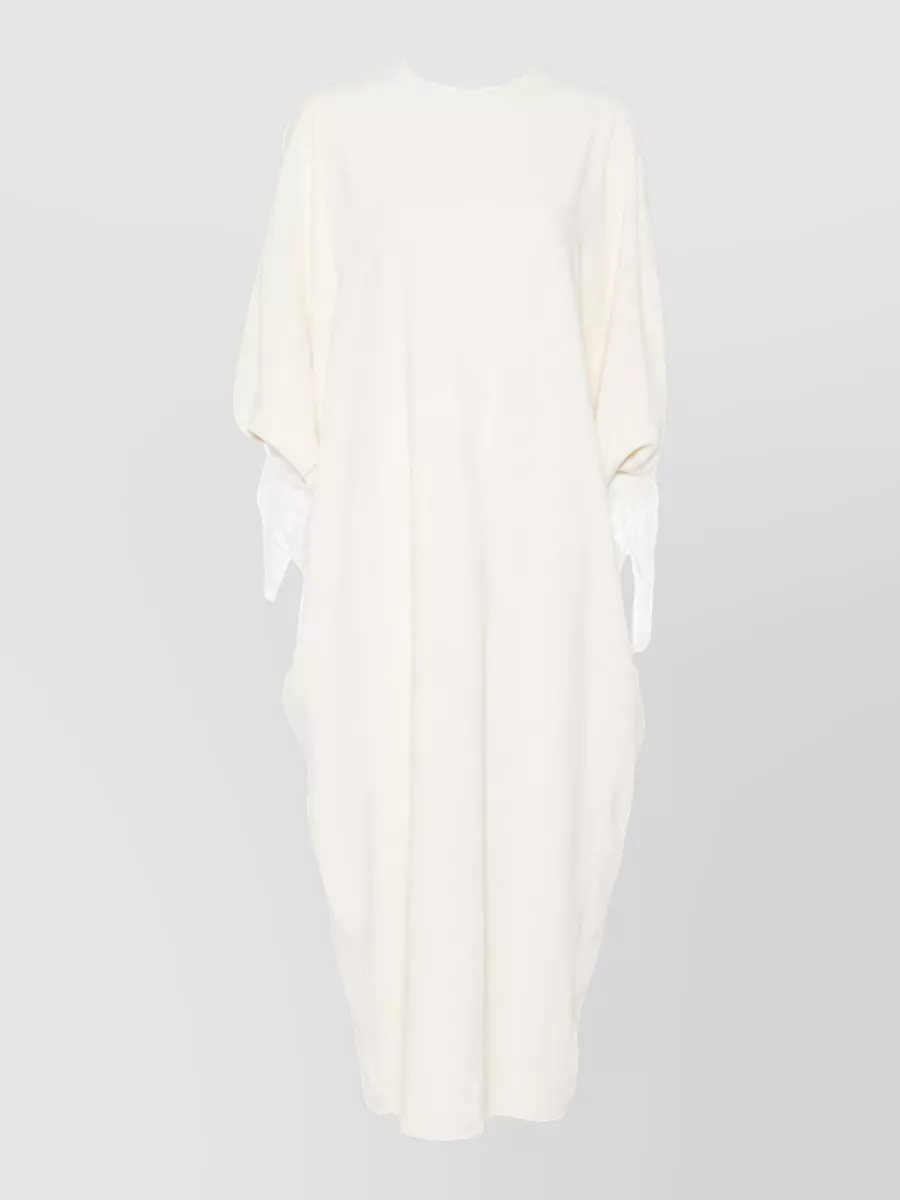 Alberta Ferretti Feather trim crew neck nightdress