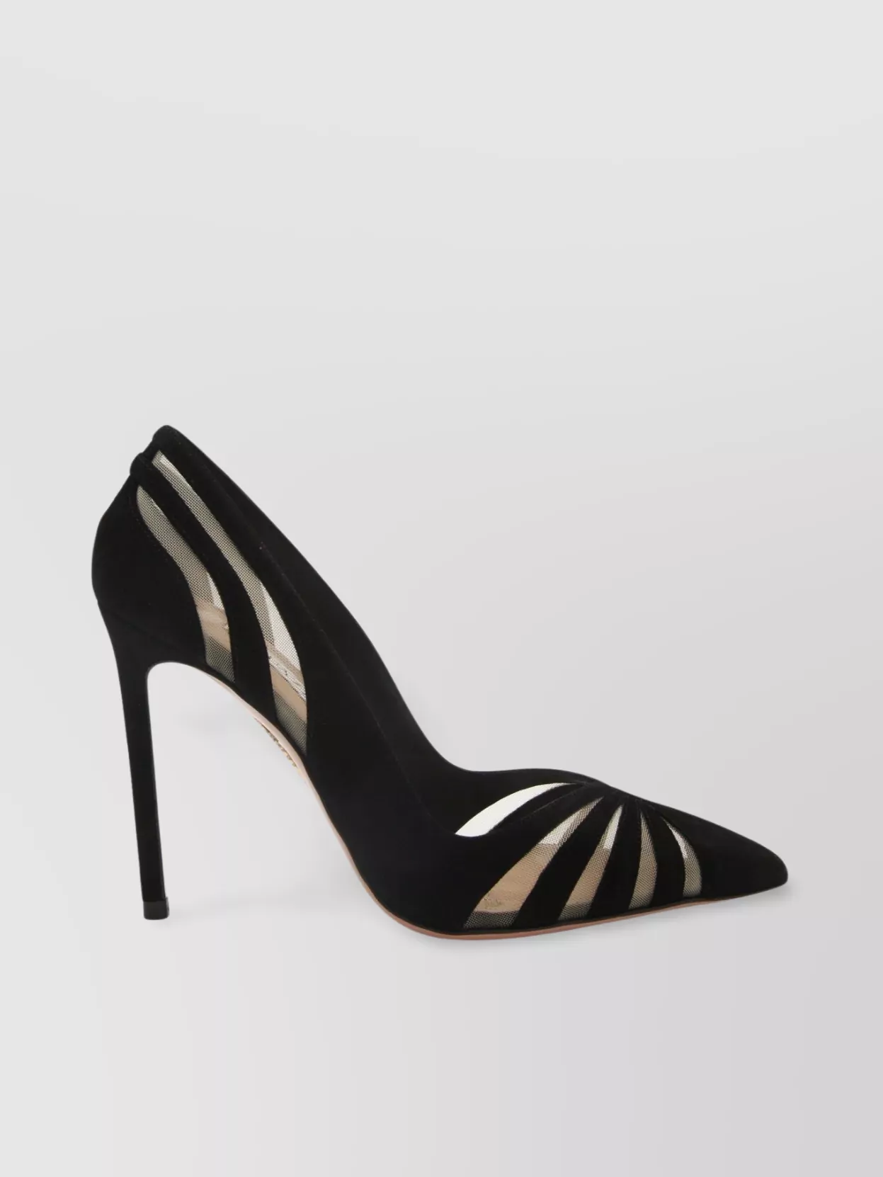 Aquazzura Mesh Panel Pointed Toe Stiletto Heel Pumps