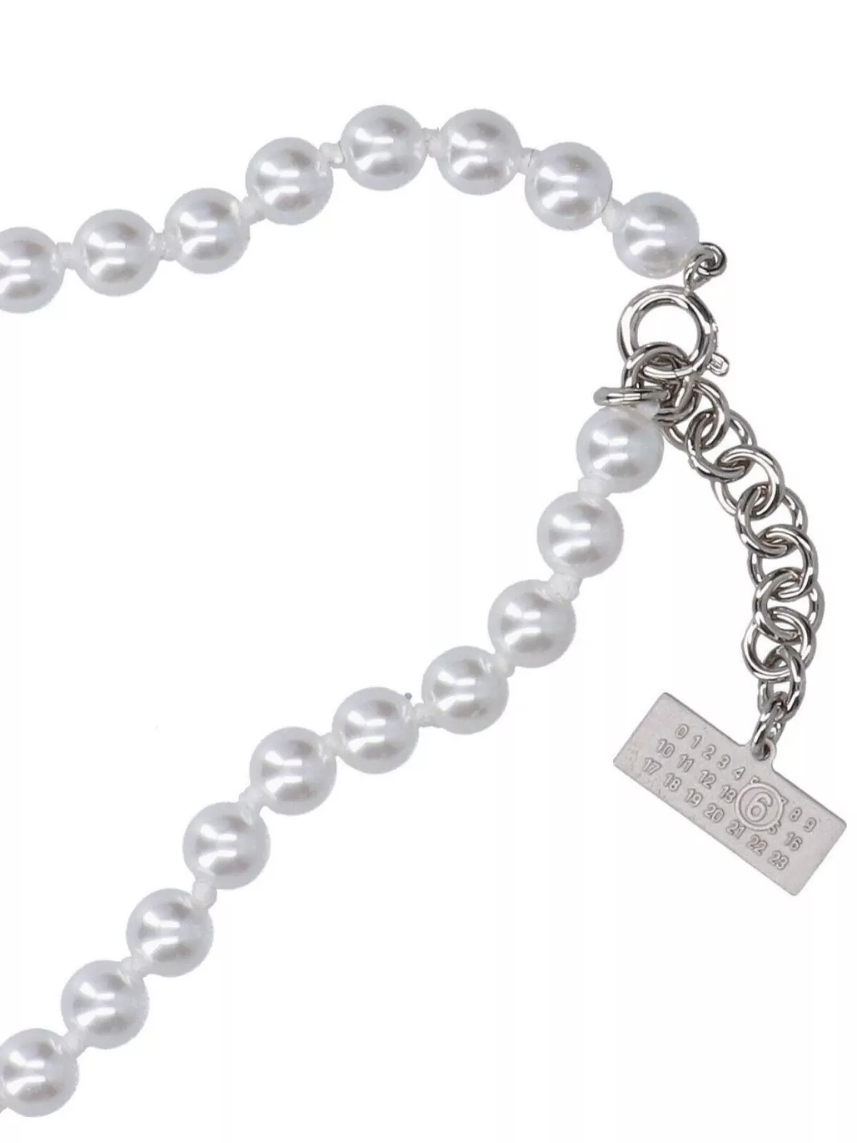 MM6 Maison Margiela パール ネックレス Mm6 Maison Margiela Chain and crystal pearl necklace | The