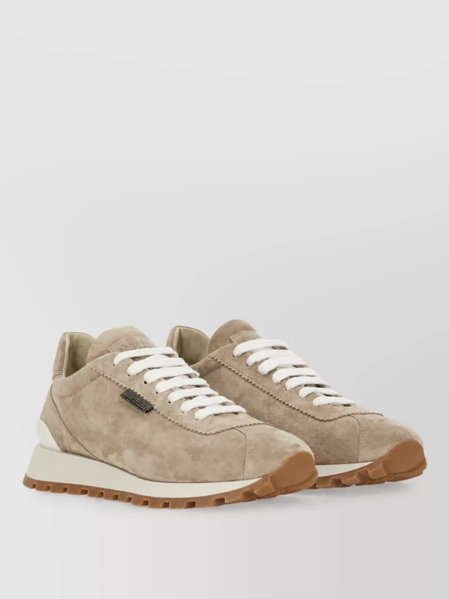 Brunello Cucinelli Leather Lace-Up Sneakers