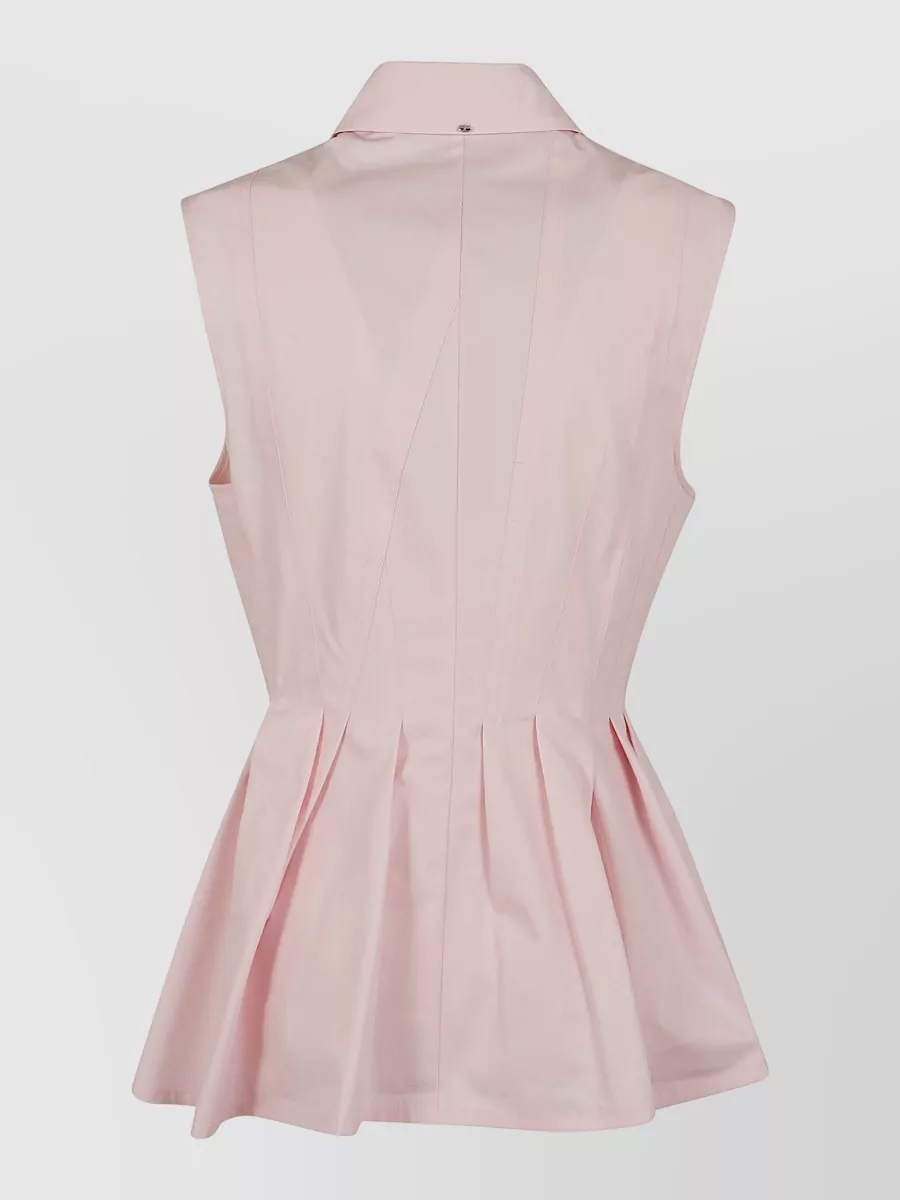 S Max Mara Cotton Sleeveless Peplum Blouse