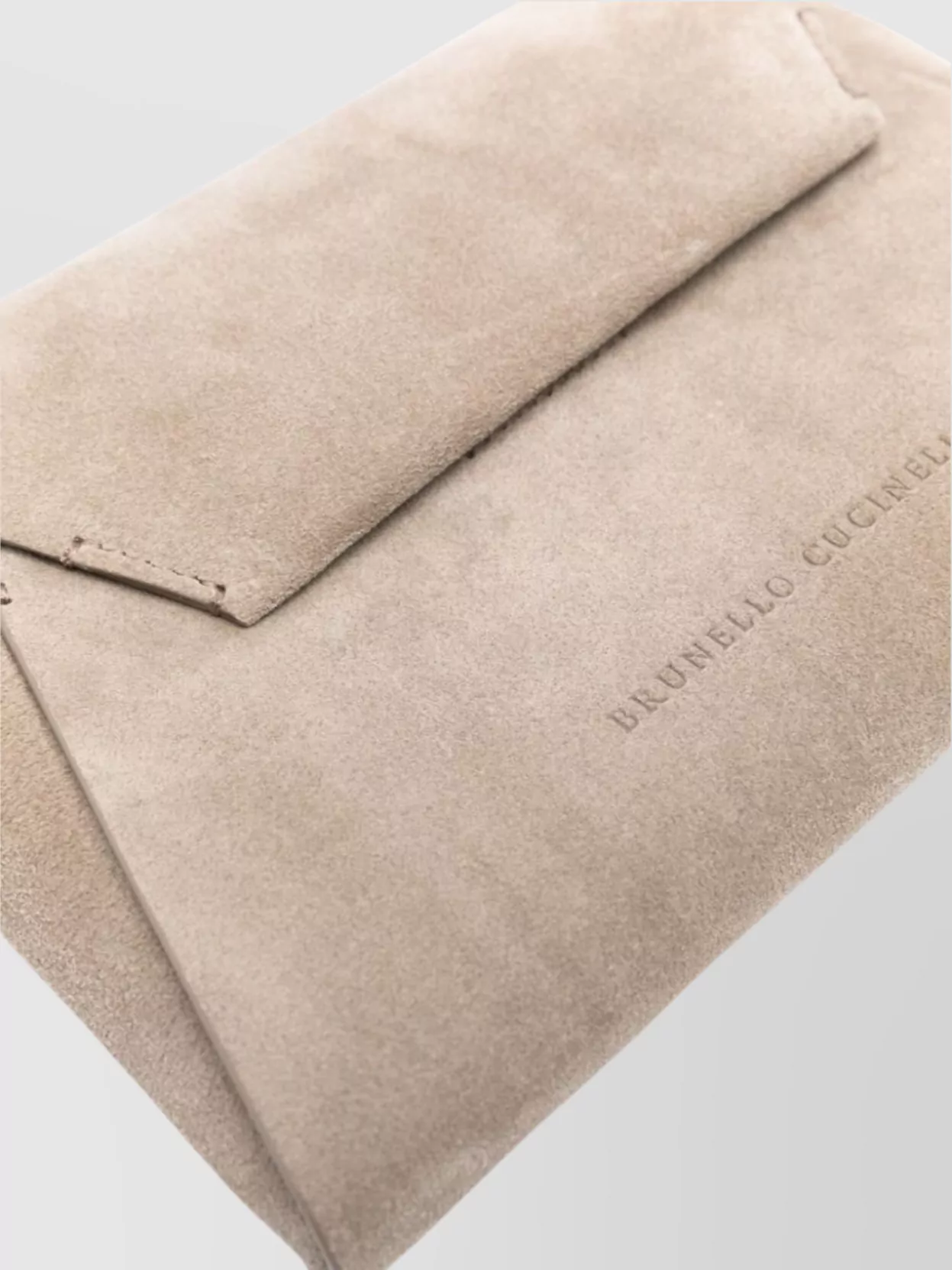 BRUNELLO CUCINELLI CHAIN STRAP SUEDE CLUTCH BAG