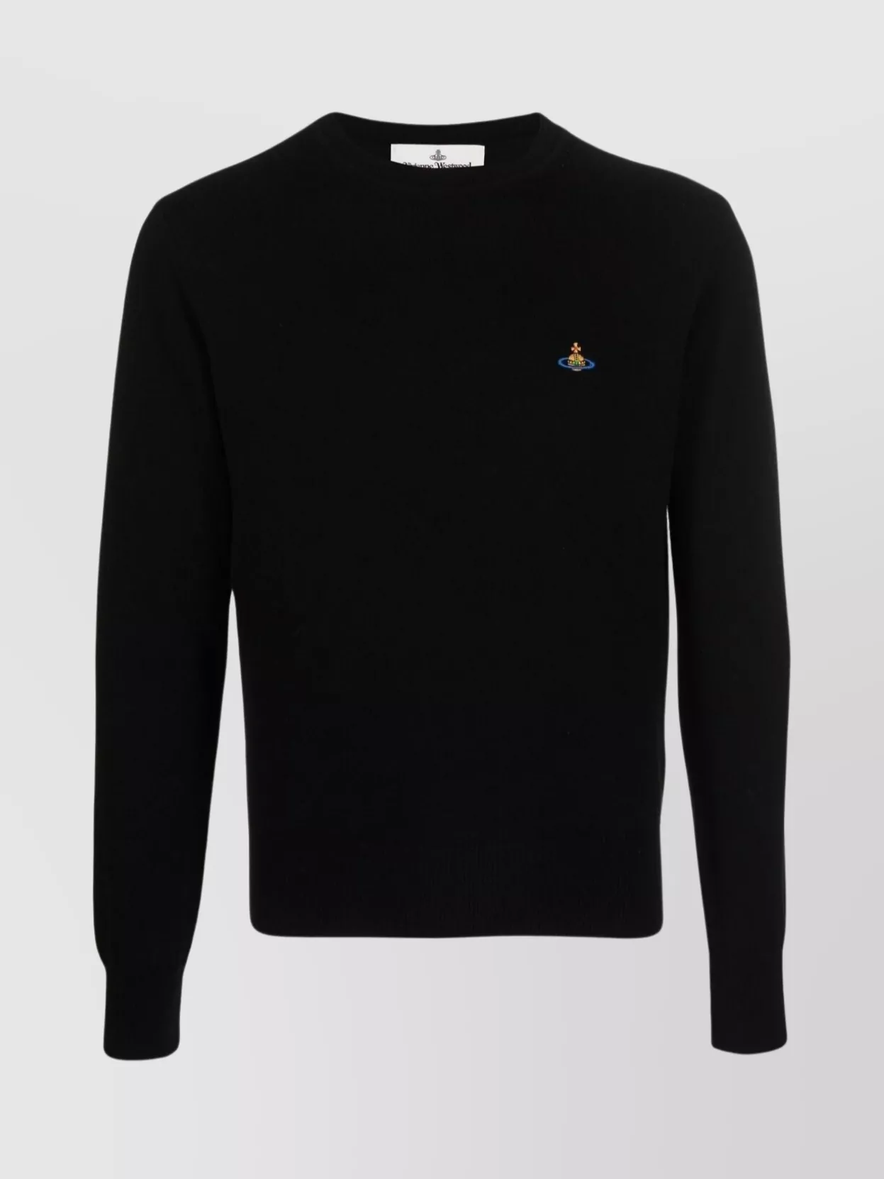 Shop Vivienne Westwood Orb Versatile Crewneck Fine Knit Sweater In Black