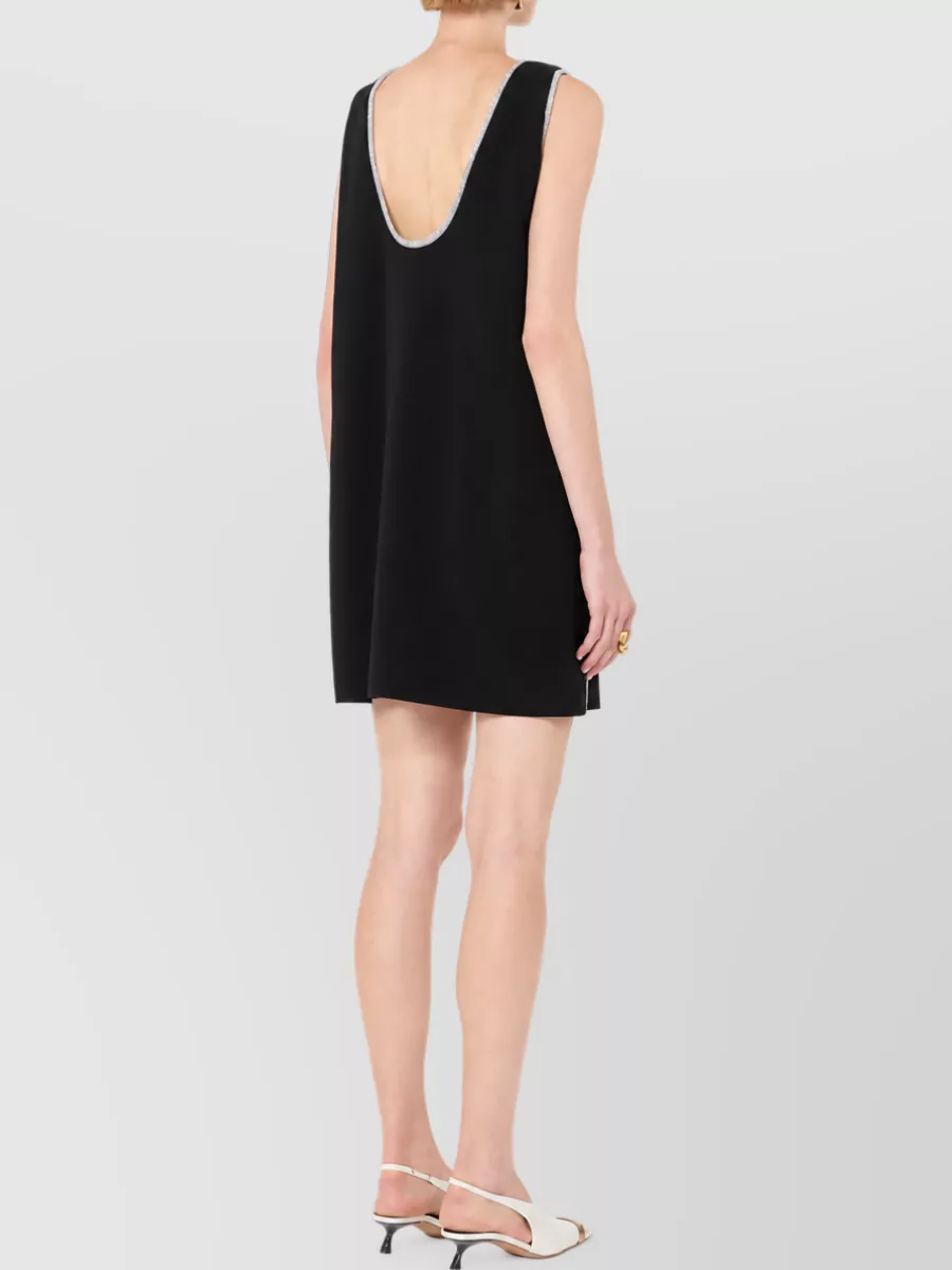 Sportmax Sleeveless Rhinestone-Trim Mini Dress