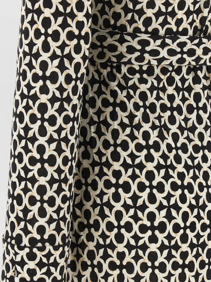 Diane Von Furstenberg Silk Printed Wrap Midi Dress