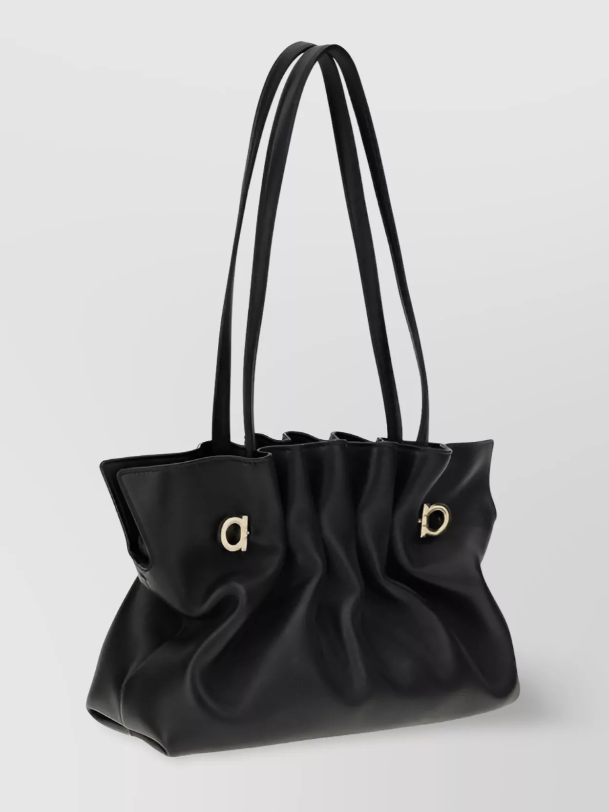 FERRAGAMO LUXE SOFT LEATHER SHOULDER BAG