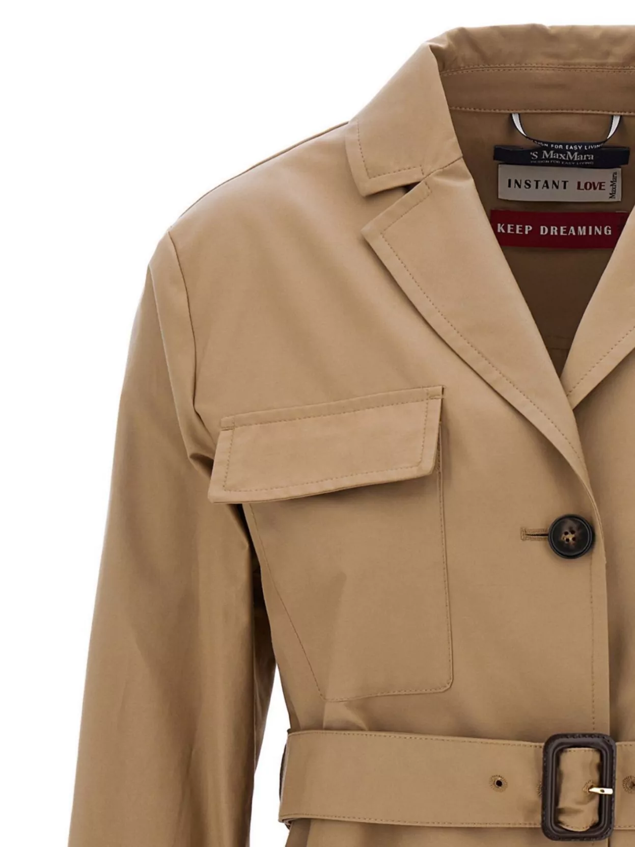 Shop 's Max Mara Belted Waist Jacket With Flap Pockets