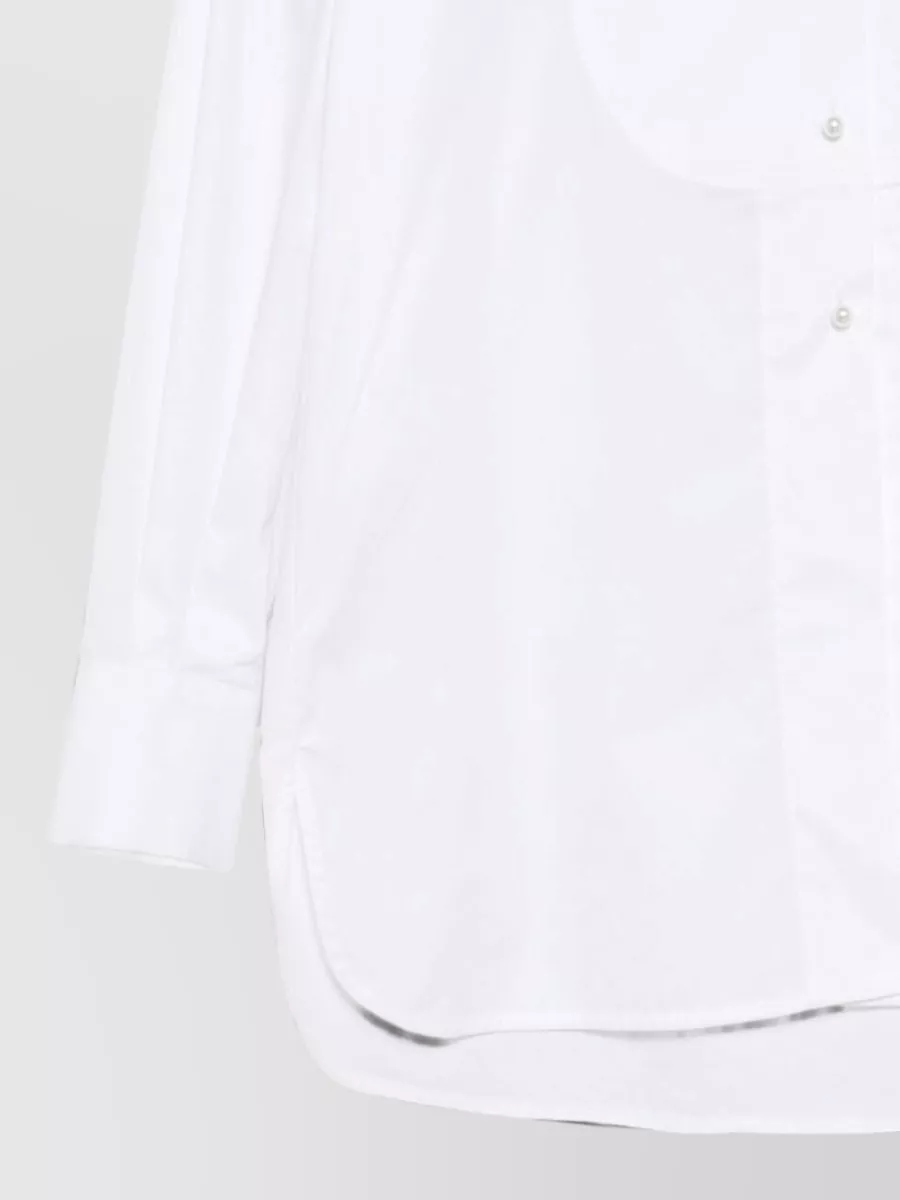 Semicouture Cotton Band Collar Long-Sleeve Shirt