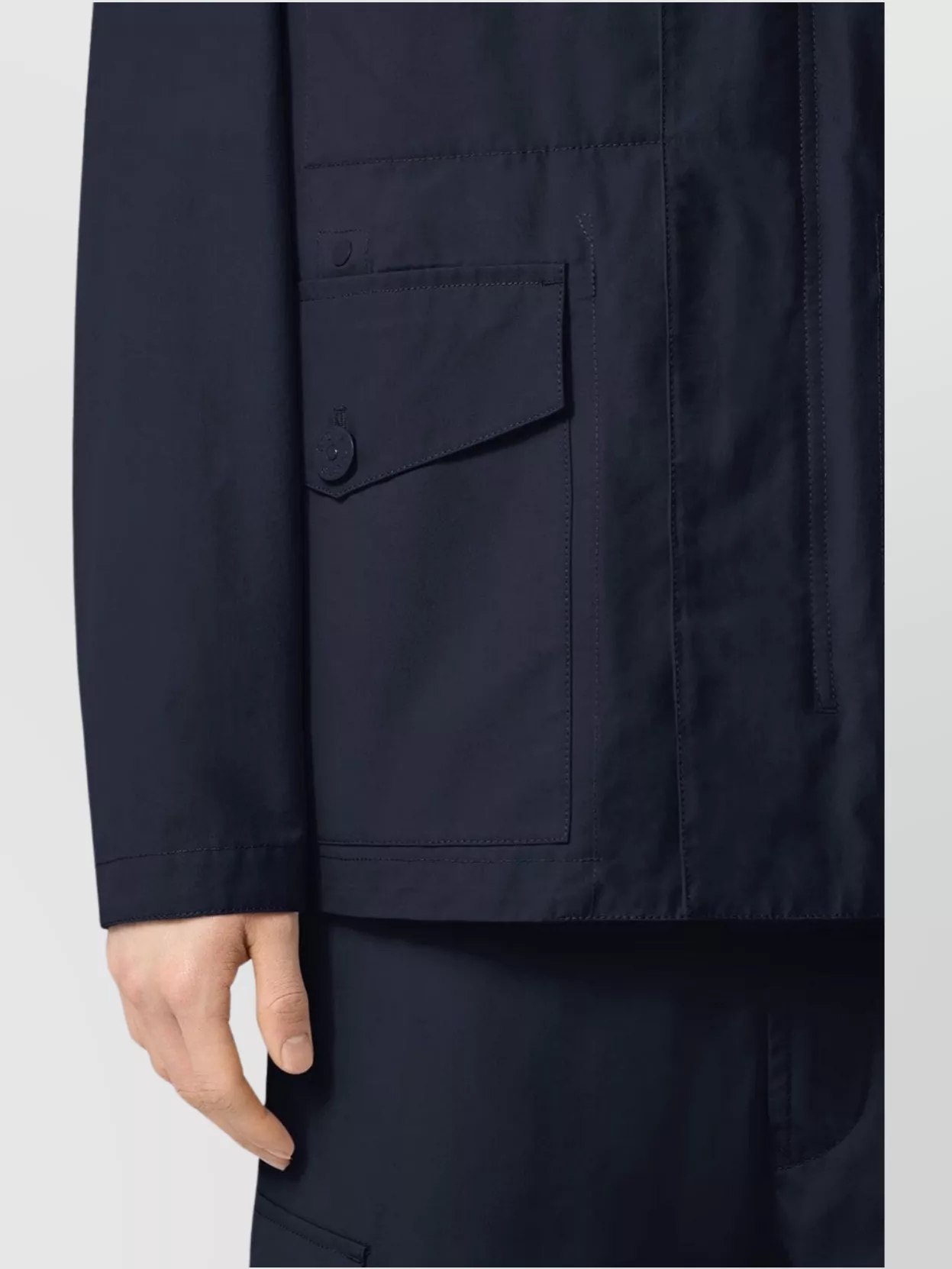 Stone Island Long Sleeve Point Collar Flap Pocket Jacket