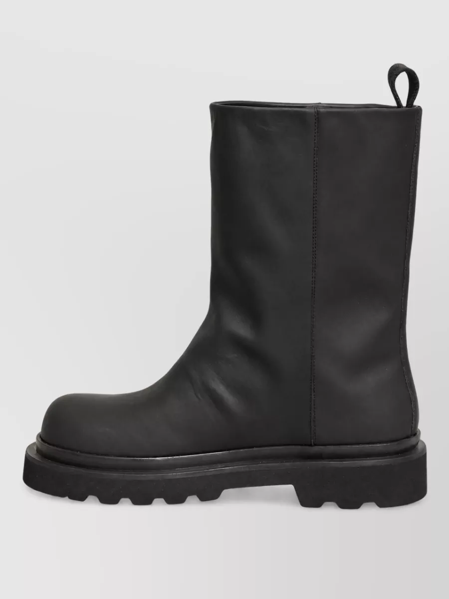Dolce&Gabbana Leather Mid Calf Chunky Boots