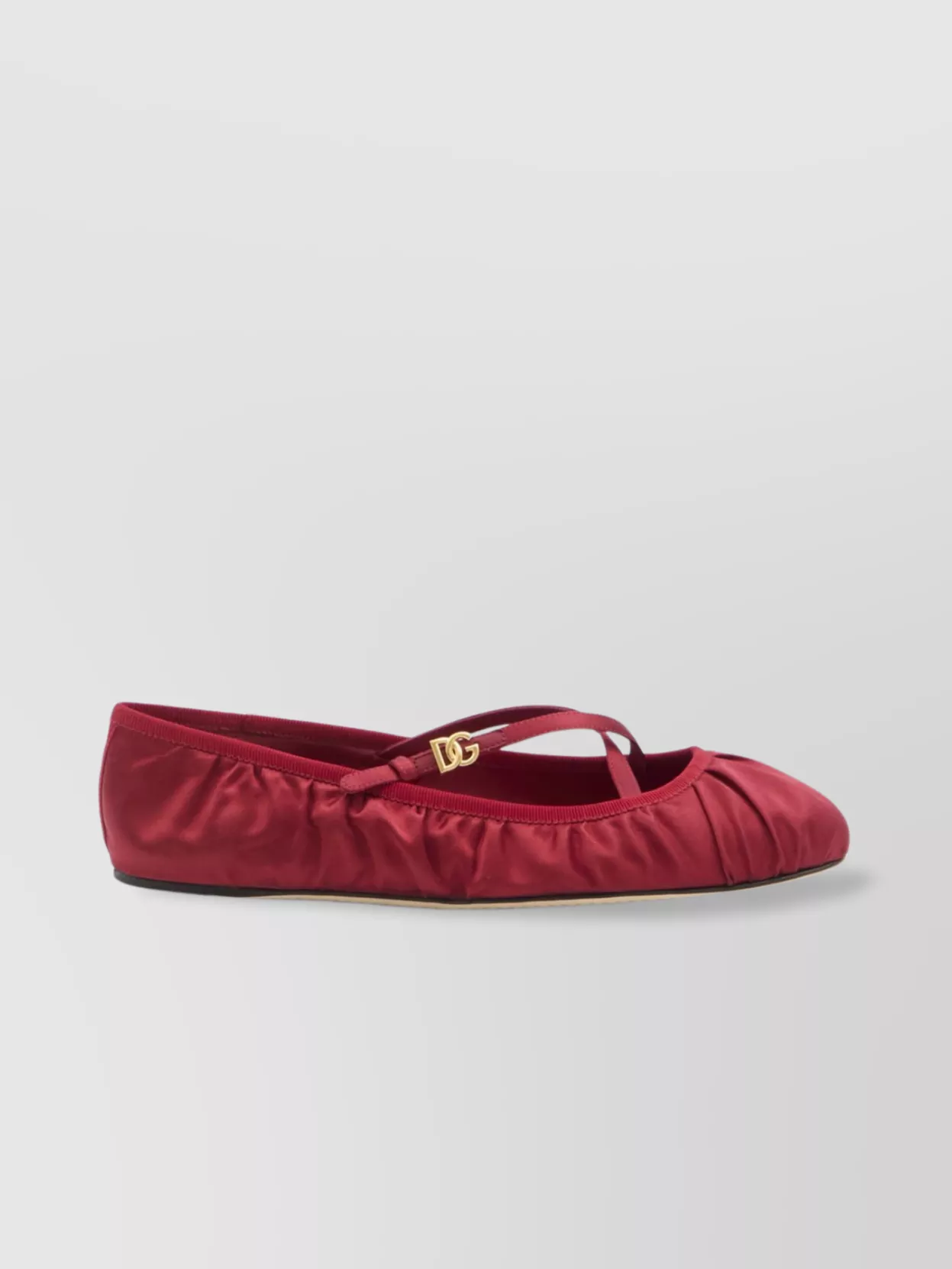 Dolce & Gabbana Ballerinas Satin Leather Sole In Red