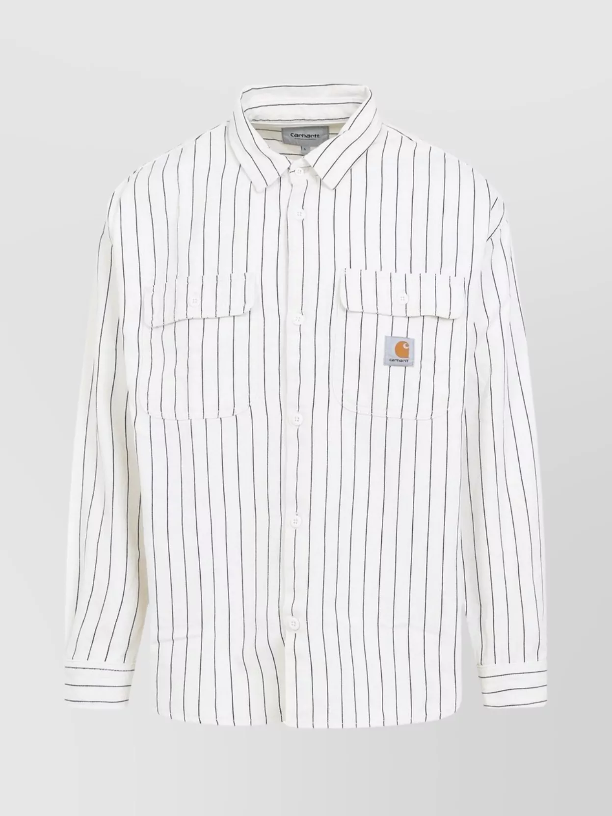 Carhartt Wip Striped Cotton Shirt With Pockets And Collar
