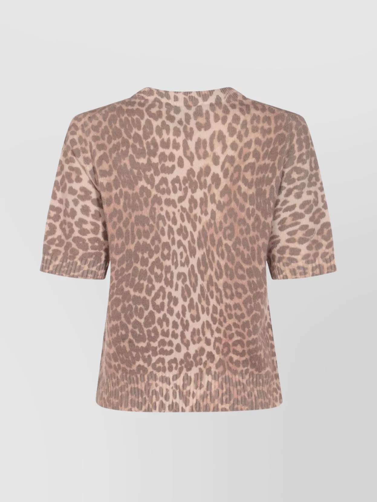 Ganni Women Leopard Wool Mix T-shirt