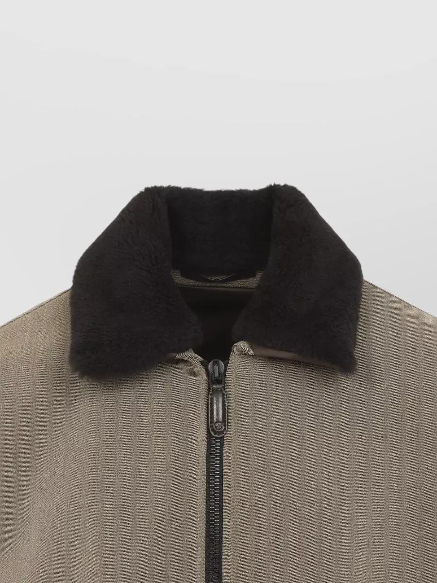 Giorgio Armani Shearling Collar Padded Blouson Jacket