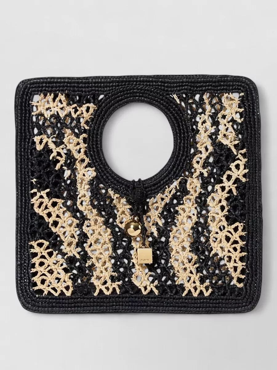 Jacquemus Le Rond Carré Small Raffia Beach Bag