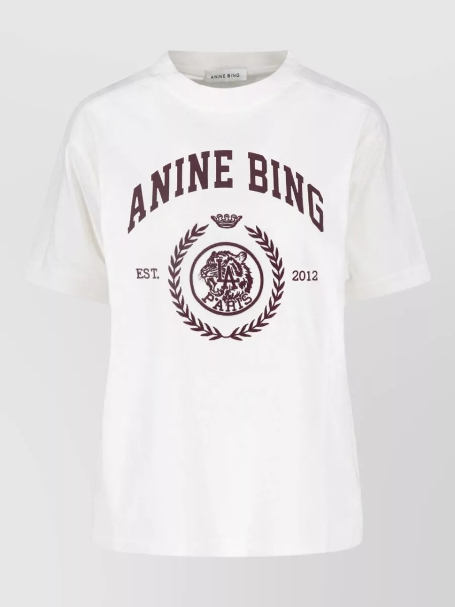 Anine Bing cotton collegiate logo-print t-shirt
